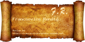 Francsovics Renátó névjegykártya