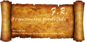 Francsovics Renátó névjegykártya